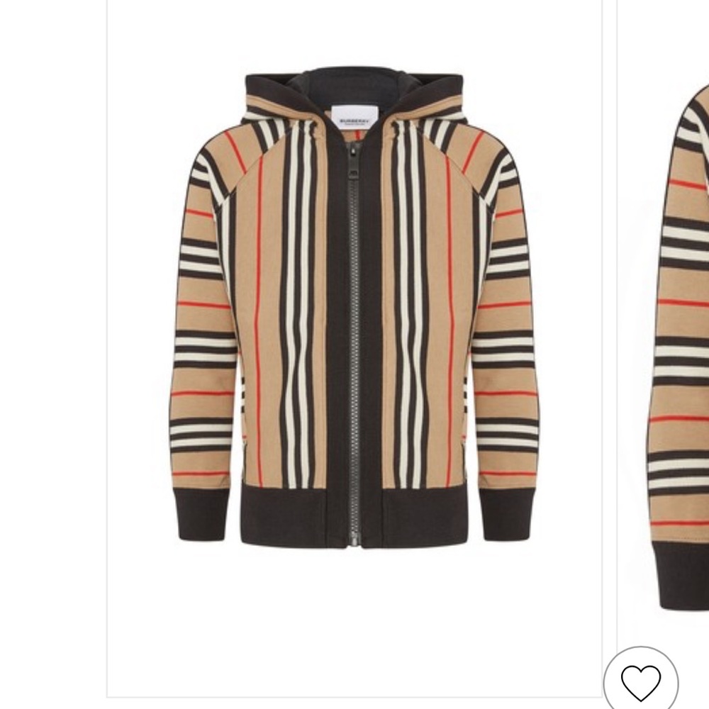 BURBERRY KIDS
Girls Beige Cotton Zip-Up Sweat Top